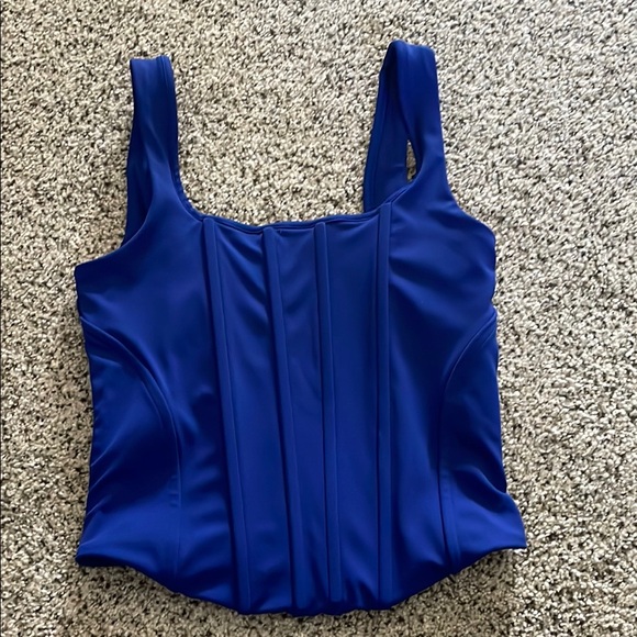 Express Royal Blue slight cropped corset Top size xs - Picture 1 of 3